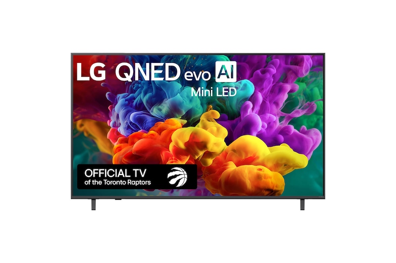 Front view of 65 inch LG QNED evo AI QNED84 Mini LED 4K Smart TV 2026 65QNED84BAA